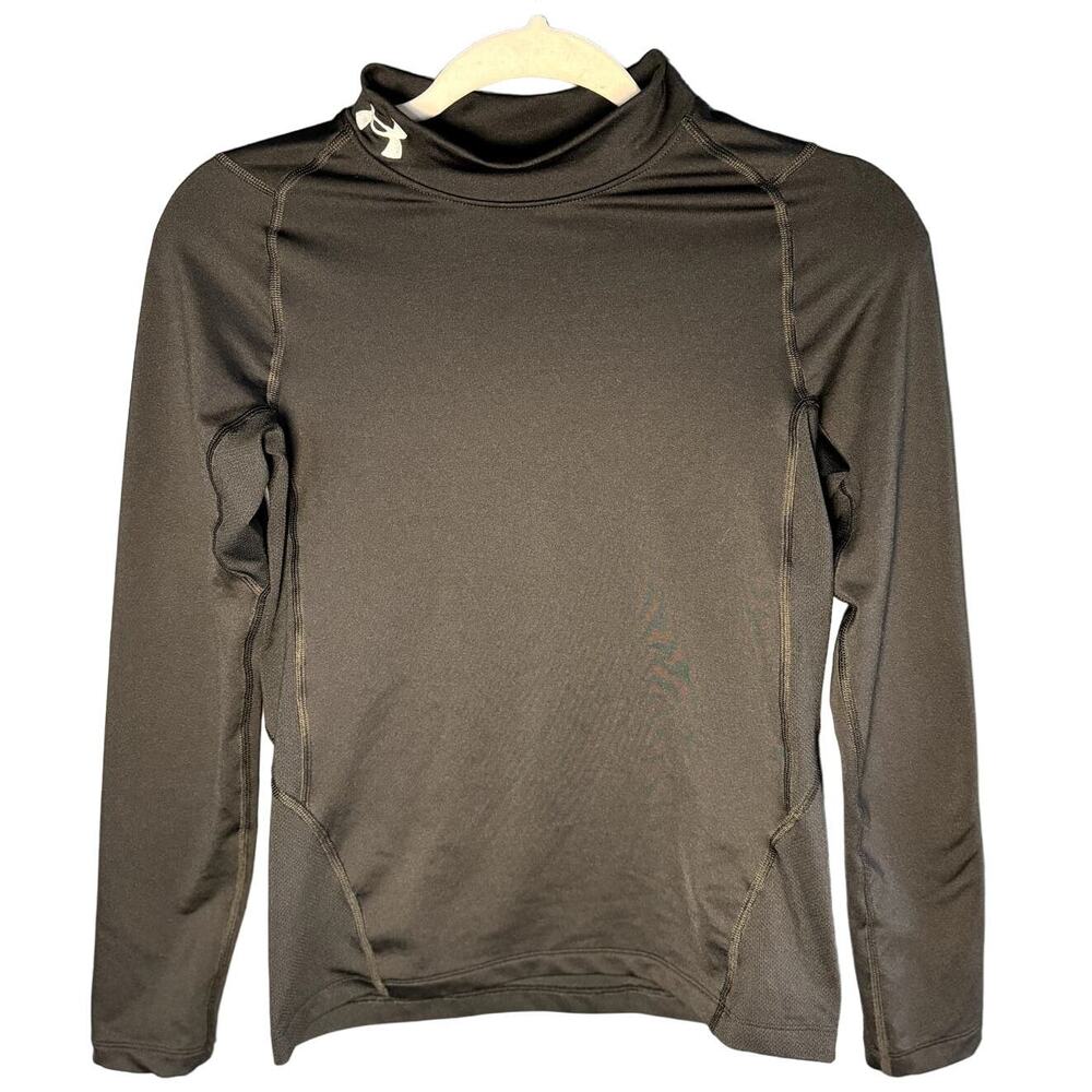 UNDER ARMOUR YOUTH LARGE BLACK LONG SLEEVE COMPRESSION SHIRT